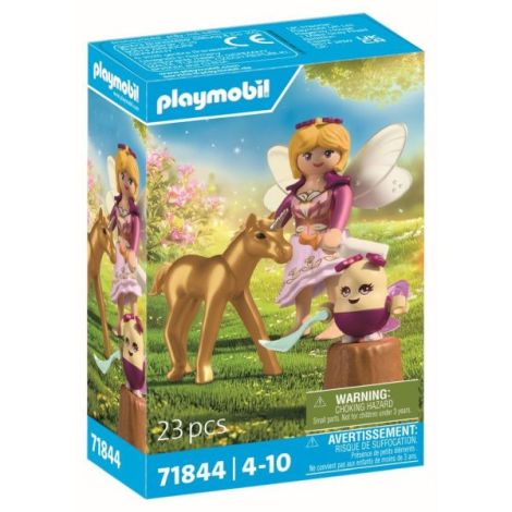 Playmobil - Jucarie de rol Pui de unicorn auriu si zana - poza 2