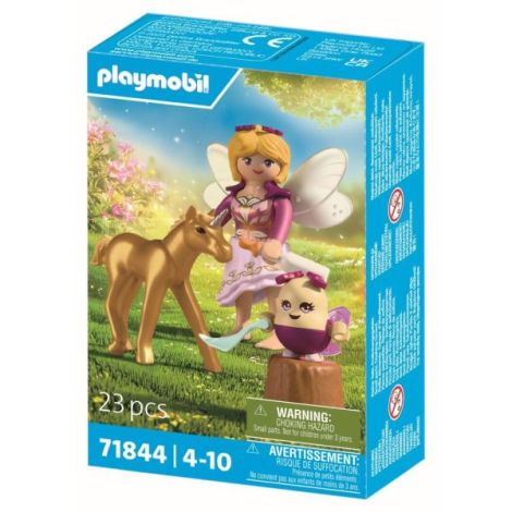 Playmobil - Jucarie de rol Pui de unicorn auriu si zana - poza 3