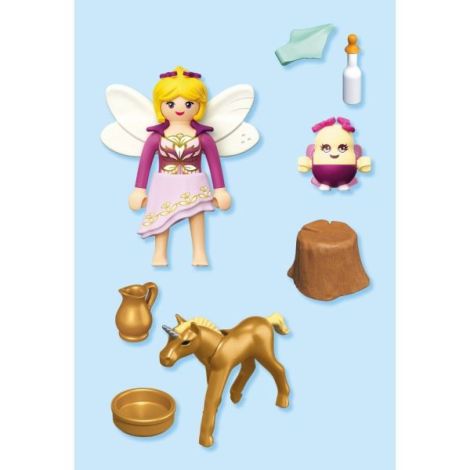 Playmobil - Jucarie de rol Pui de unicorn auriu si zana - poza 4