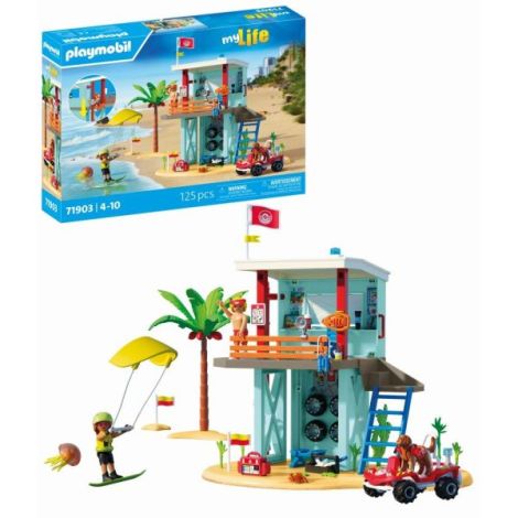 Playmobil - Jucarie de rol Turnul salvamarului si vehicul de plaja - poza 1