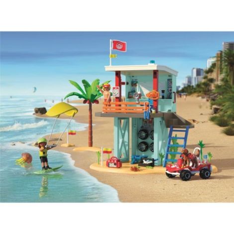 Playmobil - Jucarie de rol Turnul salvamarului si vehicul de plaja - poza 5