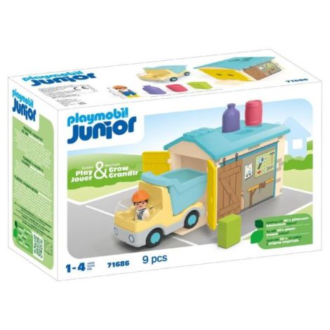 Playmobil Junior - Camion cu garaj de sortare - poza 2