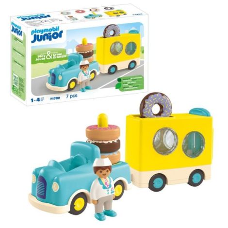 Playmobil Junior - Camion de stivuit si sortat cu gogosi - poza 1
