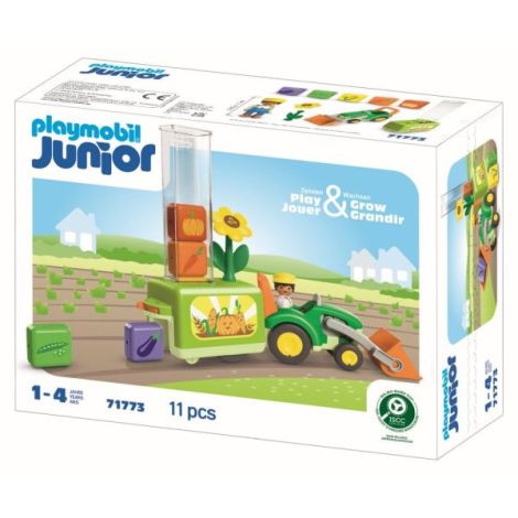 Playmobil - Junior dezvoltare prin joaca Tractor cu incarcatura si semanatoare - poza 3