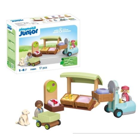Playmobil Junior - Taraba la piata si stivuitor - poza 2
