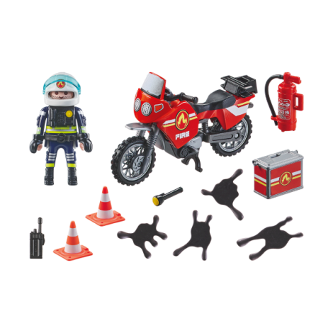 Playmobil-MOTOCICLETA DE POMPIERI LA LOCUL ACCIDENTULUI - poza 2