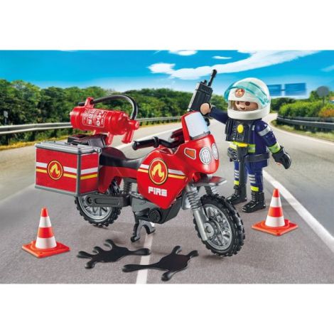 Playmobil-MOTOCICLETA DE POMPIERI LA LOCUL ACCIDENTULUI - poza 3