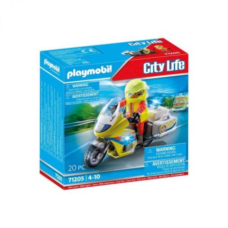 Playmobil - Motocicleta Galbena Cu Lumini - poza 2