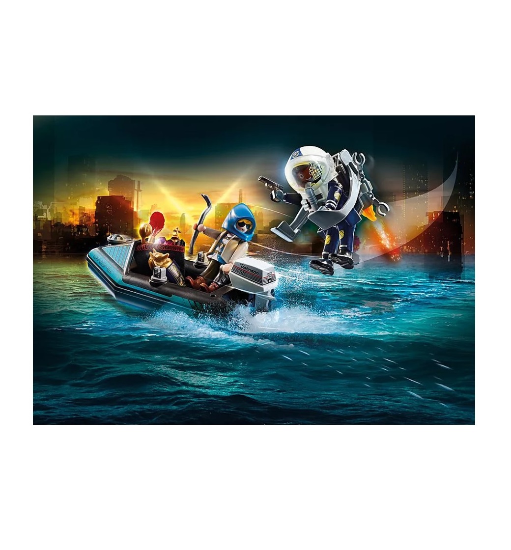 Playmobil PM70782 Barca politiei si hot cu barca rapida - poza 2