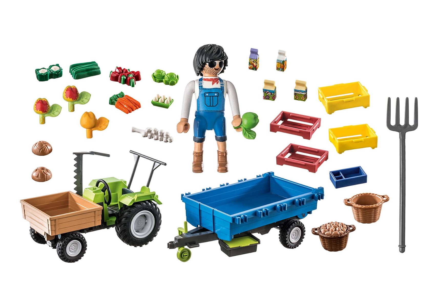 Playmobil PM71249 Tractor cu remorca si muncitor - poza 3