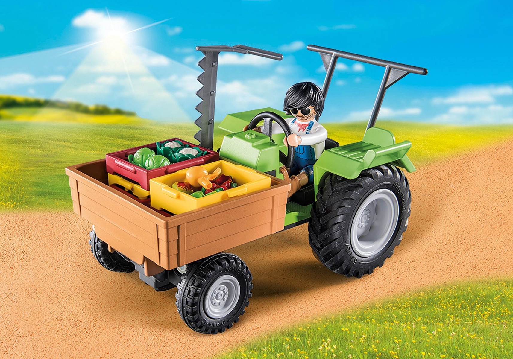 Playmobil PM71249 Tractor cu remorca si muncitor - poza 4