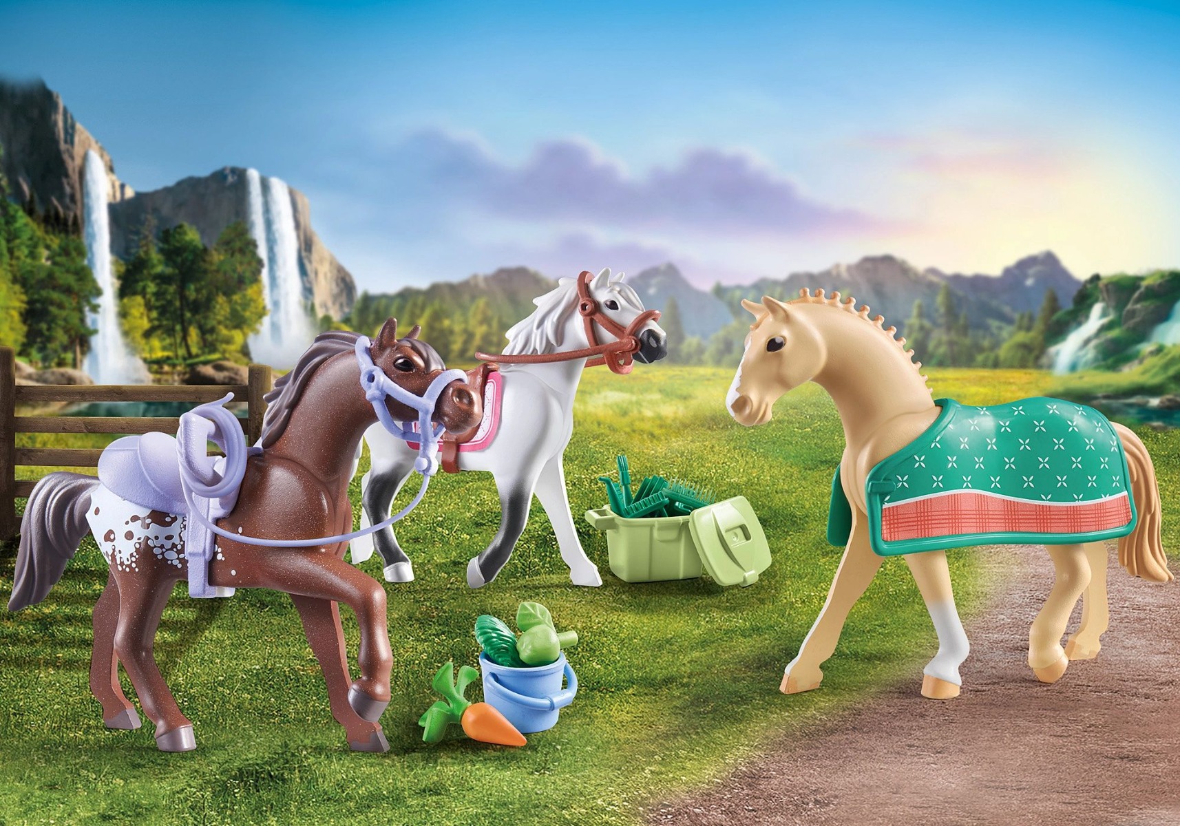 Playmobil PM71356 Set 3 Cai Cu Accesorii - poza 2