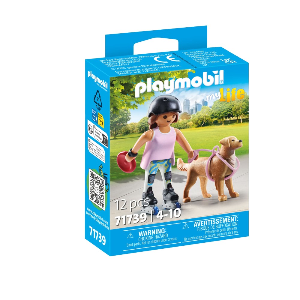 Playmobil PM71739 Figurina patinatoare cu animalut de colectie caine Retriever - poza 1