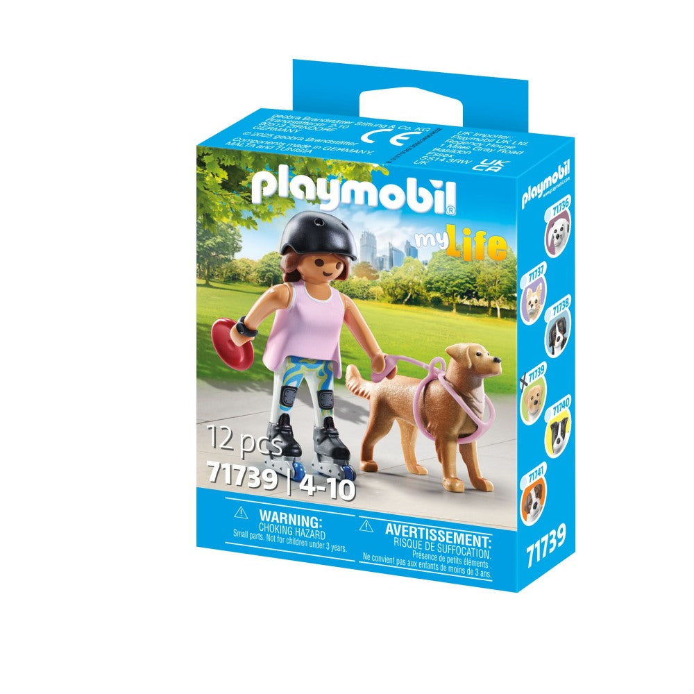 Playmobil PM71739 Figurina patinatoare cu animalut de colectie caine Retriever - poza 3