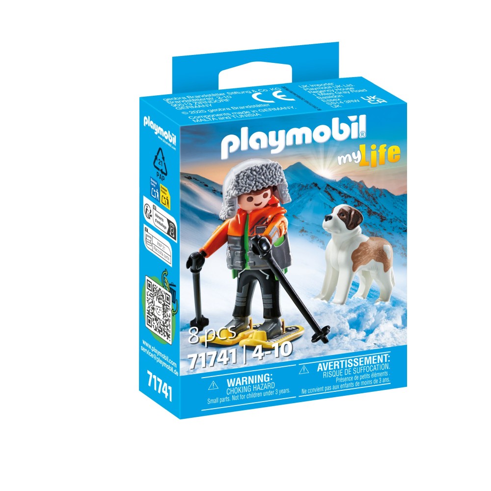 Playmobil PM71741 Figurina drumet cu animalut de colectie caine Saint Bernard - poza 1