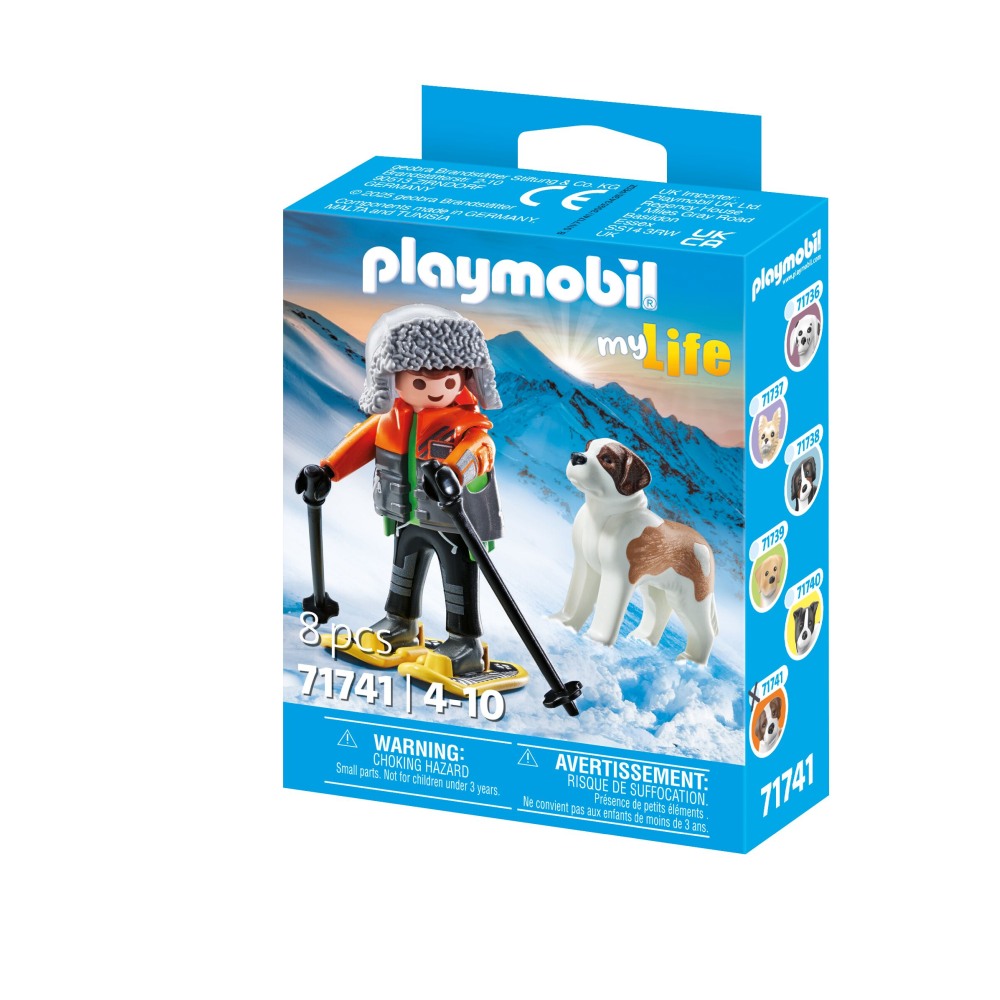 Playmobil PM71741 Figurina drumet cu animalut de colectie caine Saint Bernard - poza 3