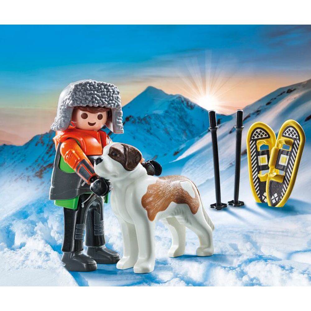 Playmobil PM71741 Figurina drumet cu animalut de colectie caine Saint Bernard - poza 4