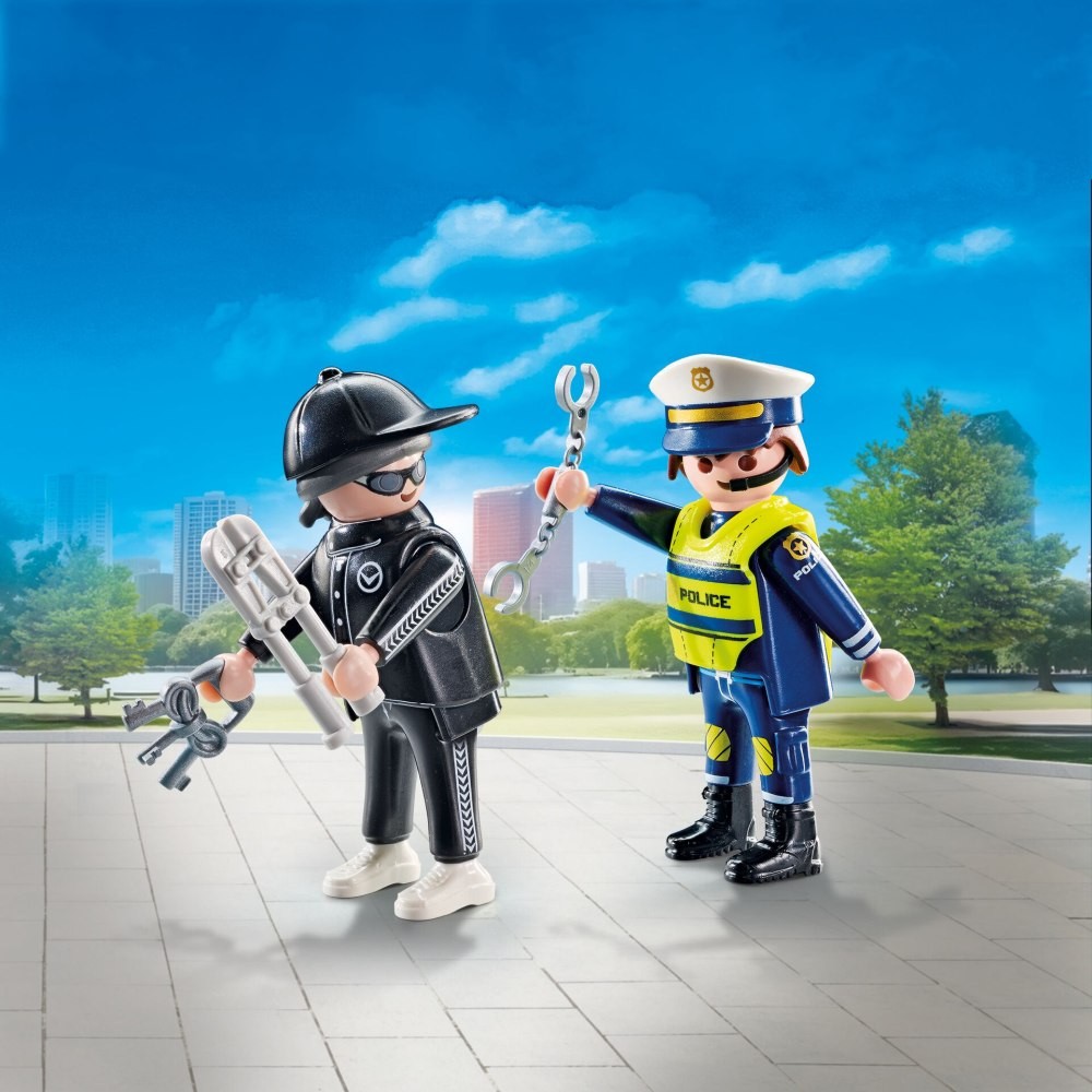 Playmobil PM71804 Set 2 figurine Politist si hot - poza 4