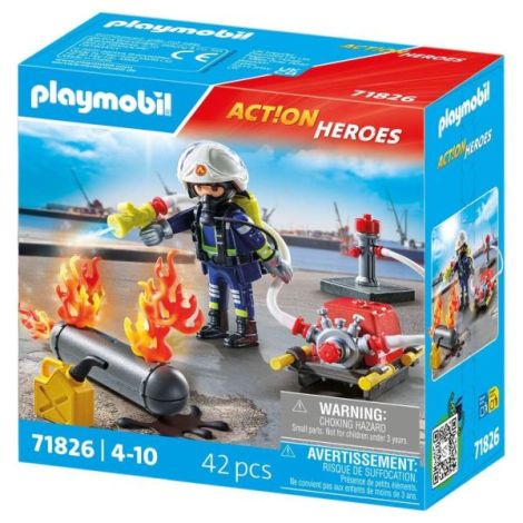 Playmobil - Pompier Playmobil cu pompa de apa - poza 3