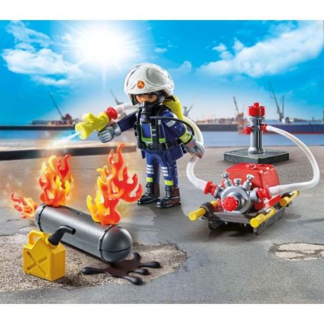 Playmobil - Pompier Playmobil cu pompa de apa - poza 4