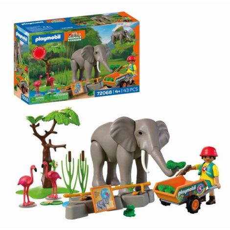 Playmobil - Promo Pack Ingrijitor zoo cu elefant - poza 1