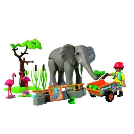 Playmobil - Promo Pack Ingrijitor zoo cu elefant - poza 2