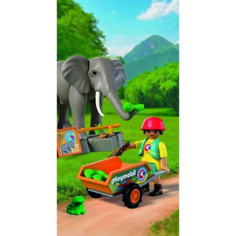 Playmobil - Promo Pack Ingrijitor zoo cu elefant - poza 5