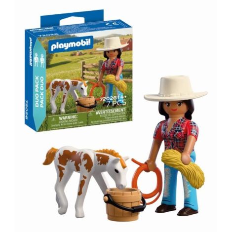 Playmobil - Set 2 figurine calareata si manz - poza 1