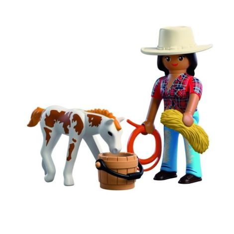 Playmobil - Set 2 figurine calareata si manz - poza 2