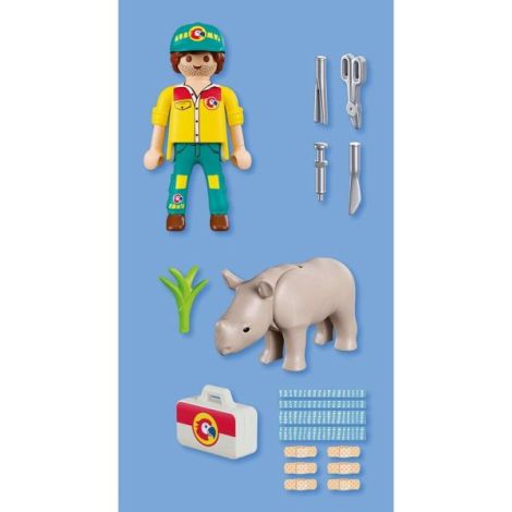 Playmobil - Set 2 figurine ingrijitor cu rinocer - poza 4