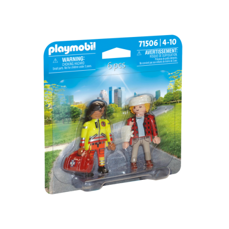 Playmobil-SET 2 FIGURINE PARAMEDIC CU PACIENT