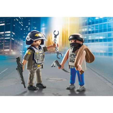 Playmobil-SET 2 FIGURINE POLITIST CU HOT - poza 2