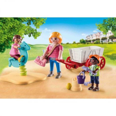 Playmobil - Set Invatatoare Si Copii In Carucior - poza 1
