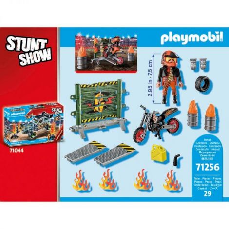 Playmobil - Set Motociclist Stuntshow Si Perete De Foc - poza 5