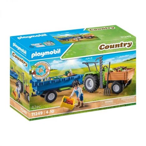 Playmobil - Tractor Cu Remorca Si Muncitor - poza 2