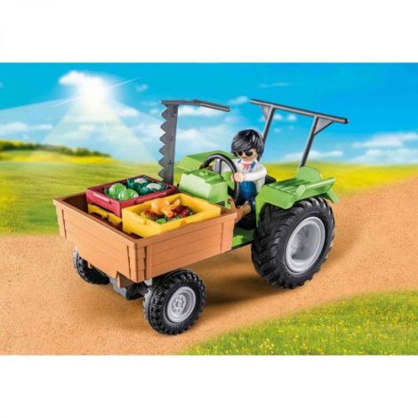 Playmobil - Tractor Cu Remorca Si Muncitor - poza 3