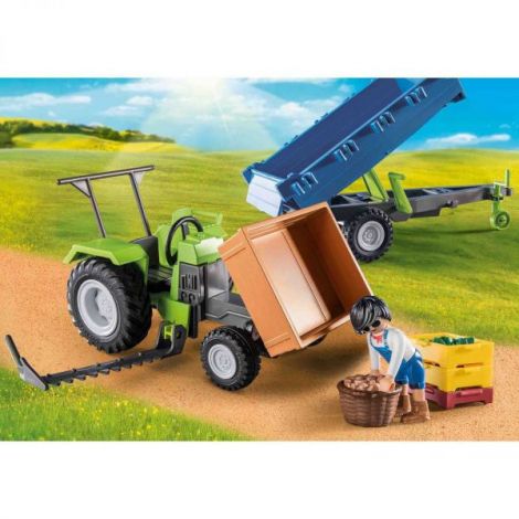 Playmobil - Tractor Cu Remorca Si Muncitor - poza 4