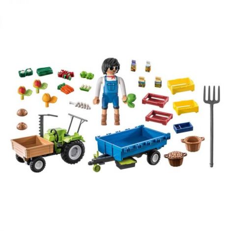 Playmobil - Tractor Cu Remorca Si Muncitor - poza 5