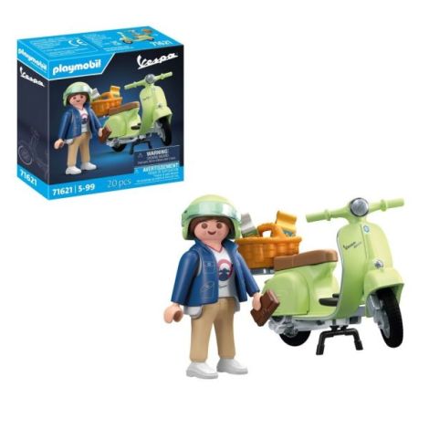 Playmobil - Vespa verde cu o femeie - poza 1