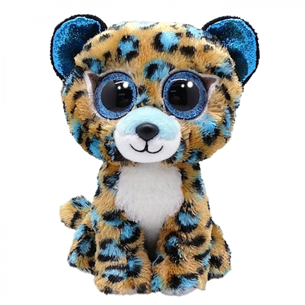 PLUS TY 15CM BOOS COBALT LEOPARDUL CU PETE ALBASTRE