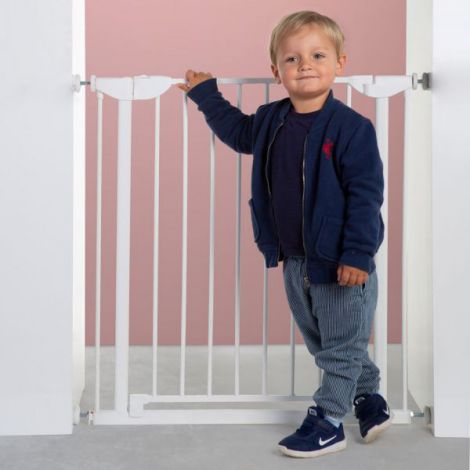 Poarta de siguranta metal Childhome Eltra Doorgate Pressure 75-81 cm, Alb - poza 2