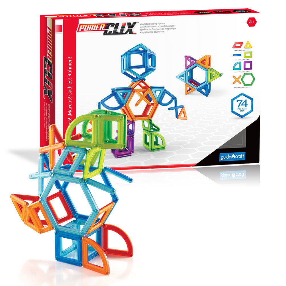 PowerClix Frames, set magnetic, 74 piese, Guidecraft multicolor