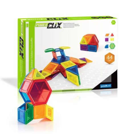 PowerClix Solids, set magnetic, 44 piese, Guidecraft - poza 1