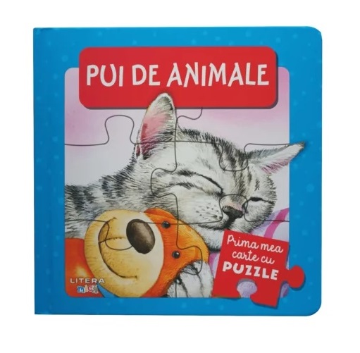 Prima Mea Carte cu Puzzle Pui de Animale - poza 1