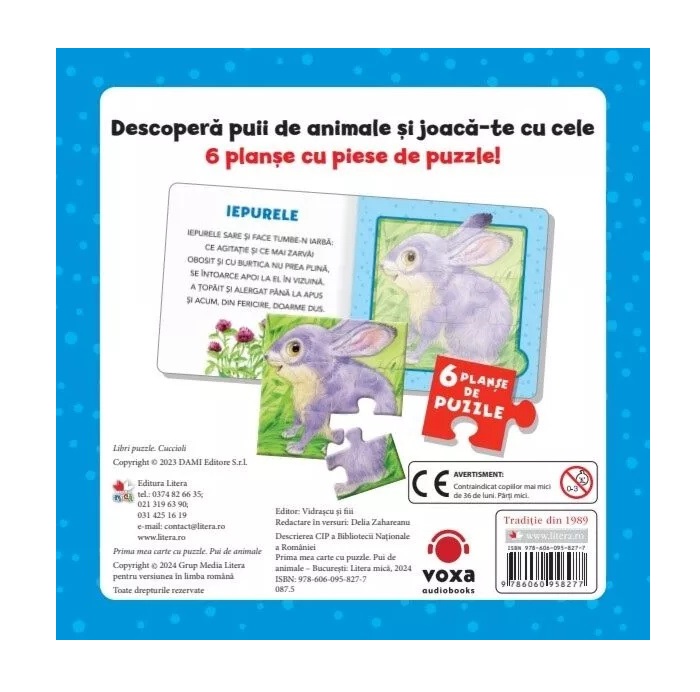 Prima Mea Carte cu Puzzle Pui de Animale - poza 2