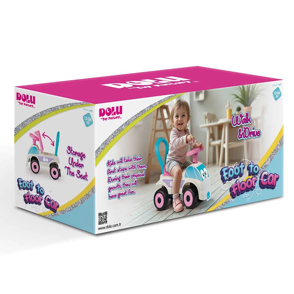 Prima mea masinuta Ride-on Dolu alb cu roz - poza 5
