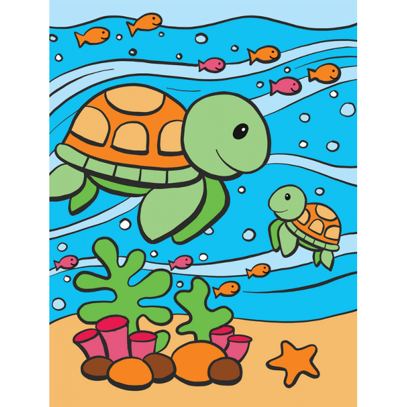 Prima mea pictura pe numere Royal Brush Junior Testoase de Mare 23x30 cm