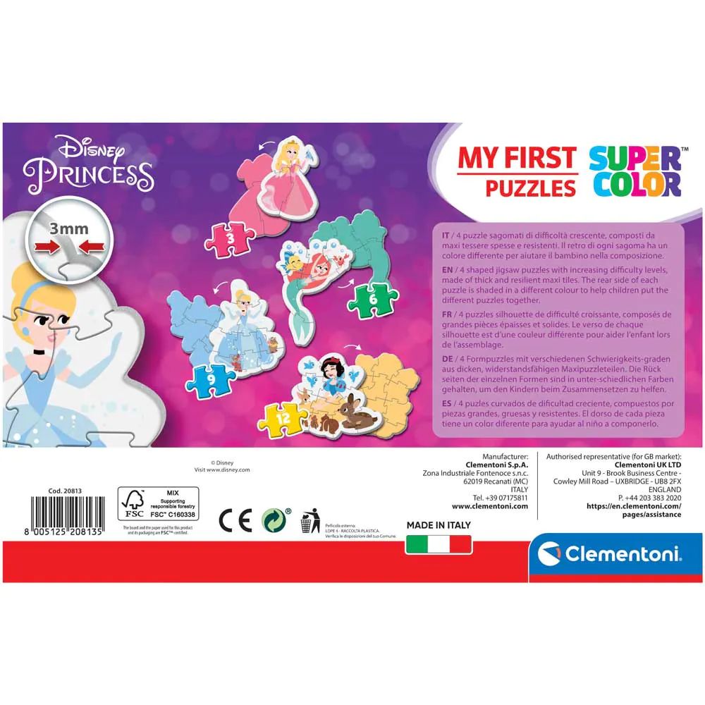 Primul meu puzzle Clementony 4 in 1 Disney Princess 20813 - poza 3