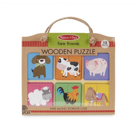 Primul meu puzzle eco din lemn Prieteni de la Ferma - Melissa & Doug - poza 1