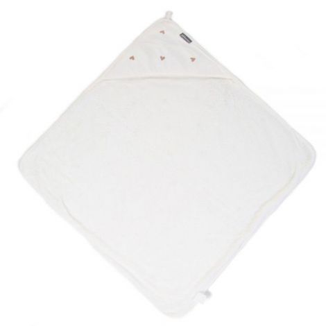 Prosop cu gluga si manusa de baie Childhome Jerse Frotir 80x80 cm, Inimioare - poza 3